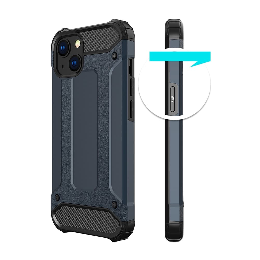 Ovitek Hurtel Hybrid Armor za iPhone 14 Plus, moder 4
