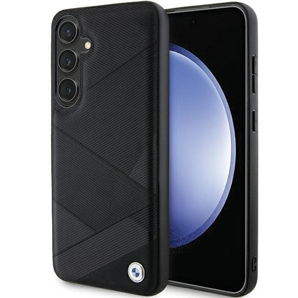 Ovitek BMW Signature Leather Crossing Lines S24+ Črna