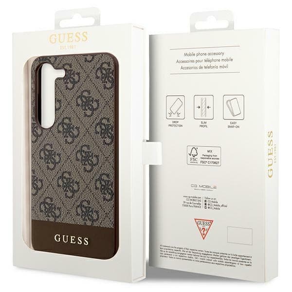 Ovitek za Samsung Galaxy S24+ Guess 4G Stripe Collection - rjava 8