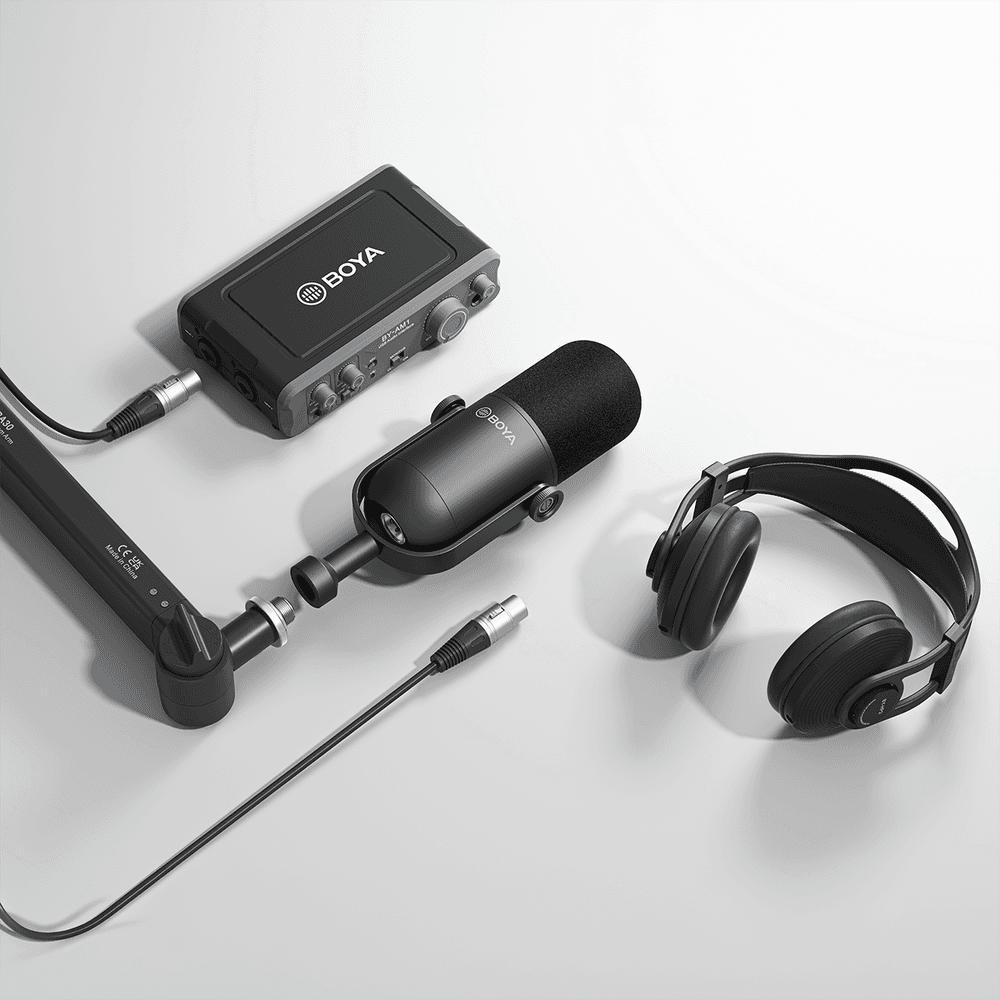 BOYA BY-DM500 kardioidni XLR dinamični mikrofon za podcaste - črn 7