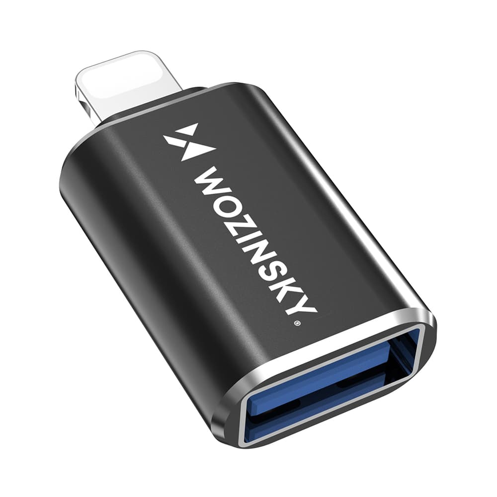 Wozinsky WALA-01 Lightning na USB-A OTG adapter (črn)