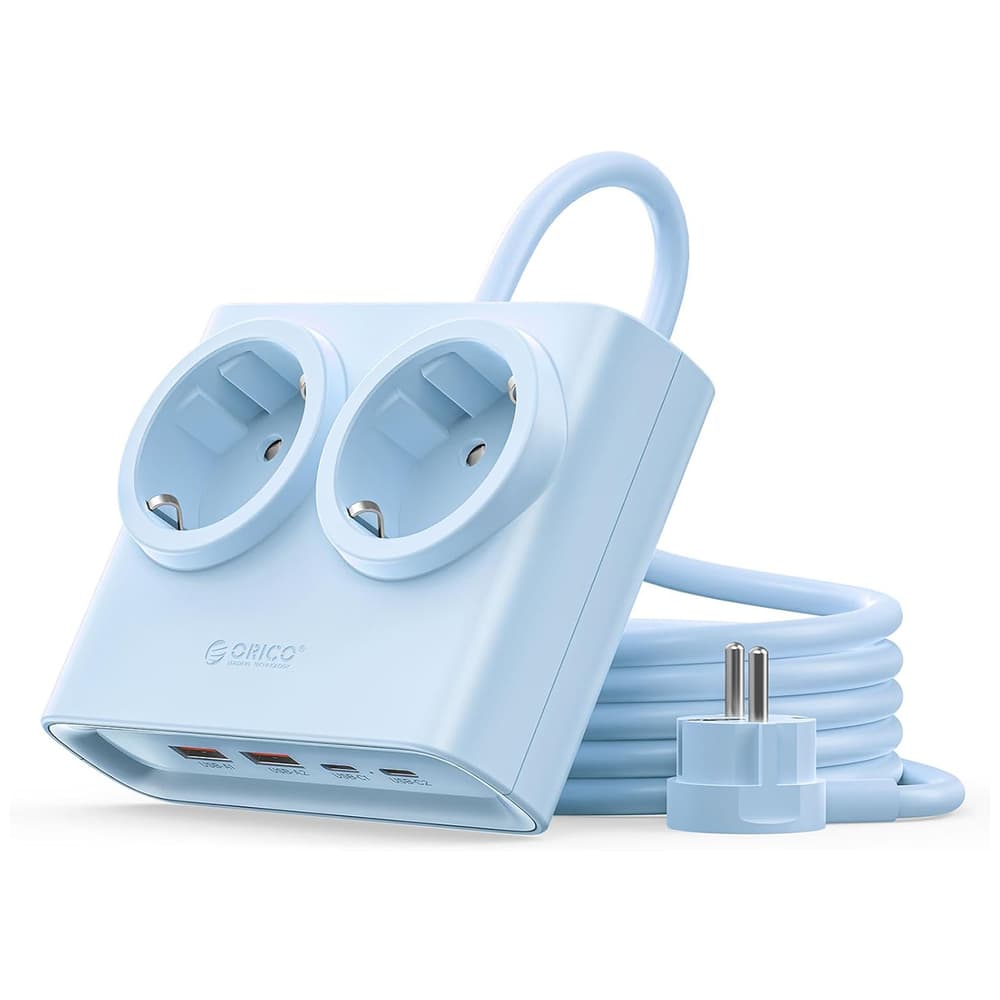 Orico PDC25 25W 6in1 napajalnik: 2x AC + 2x USB-A + 2x USB-C, moder