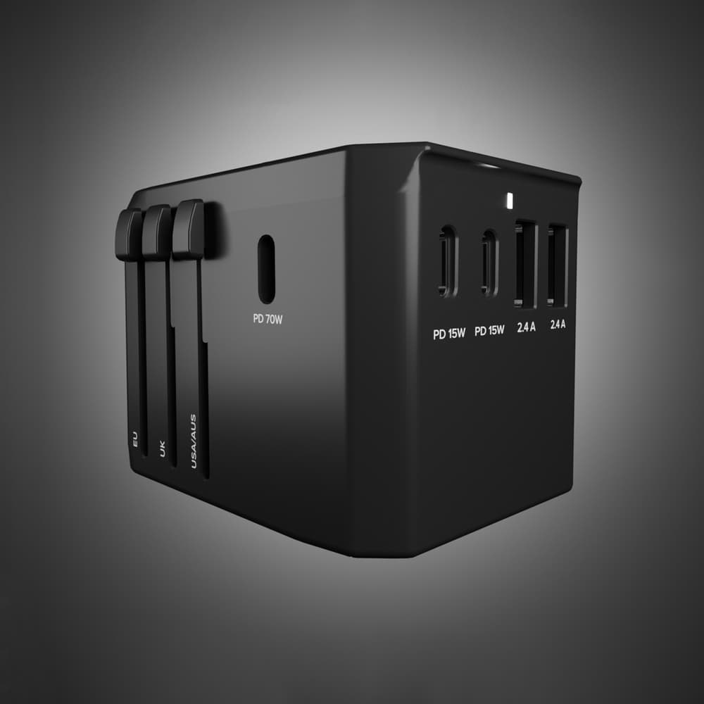 SBS univerzalni GaN potovalni adapter 70W (črn) 7