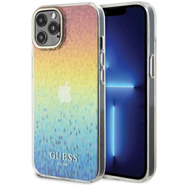 Ovitek Guess IML Faceted Mirror Disco Iridescent za iPhone 12 / 12 Pro - večbarven