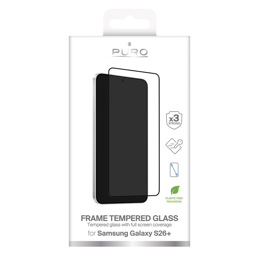 Puro Frame Full Glue steklo za Samsung Galaxy S26 Plus - črn okvir 2