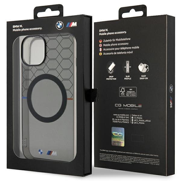 Ovitek BMW Pattern MagSafe za iPhone 14 Plus - siv vzorec 8