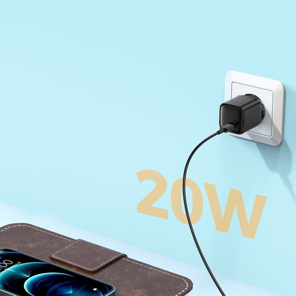 Joyroom USB-C PD 20W hitri polnilnik Quick Charge 3.0, črn 4