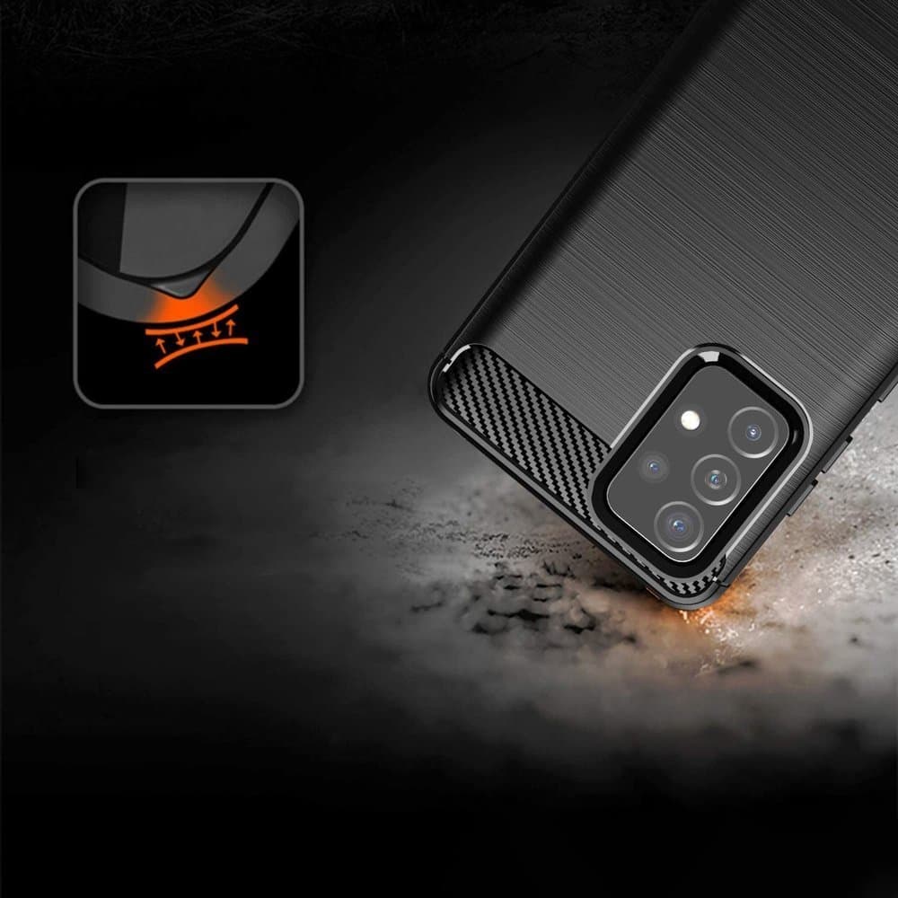 Hurtel Carbon ovitek za Samsung Galaxy A72 4G, črn 2