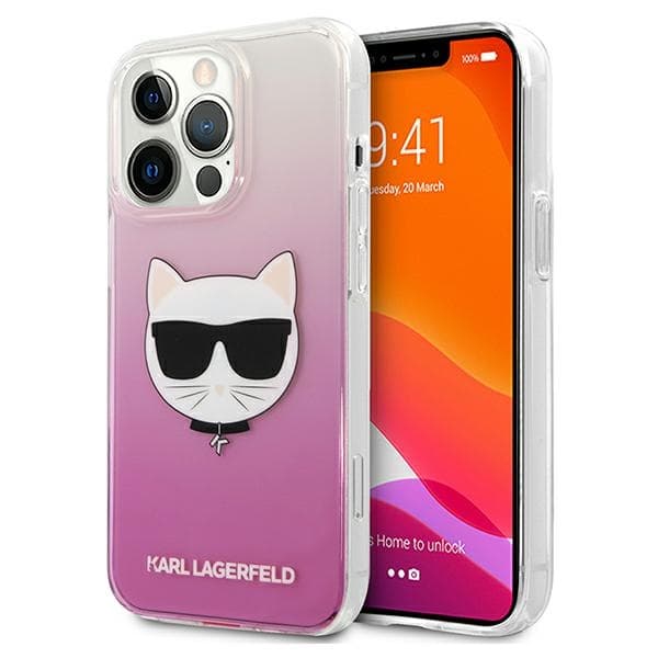 Ovitek Karl Lagerfeld Choupette Head za iPhone 13 Pro Max, roza