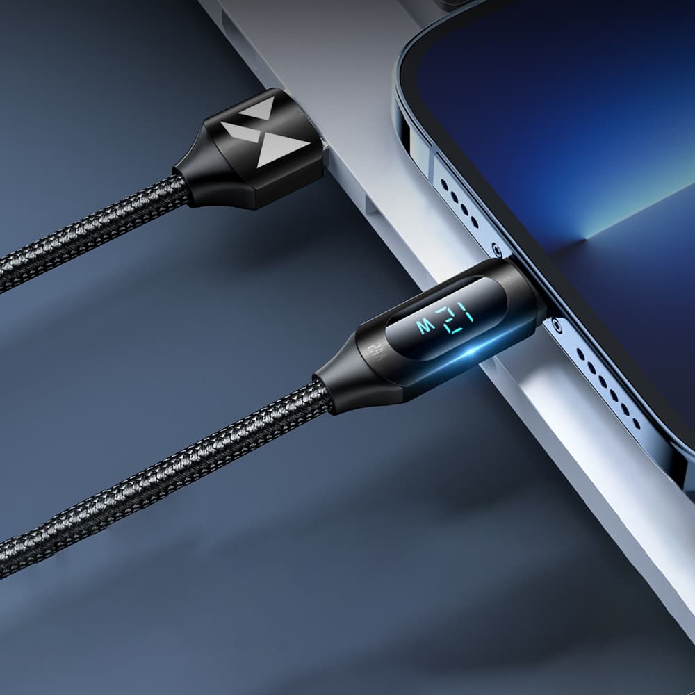 Wozinsky WUALC2 USB-A na Lightning kabel z LED zaslonom, 2.4A, 2m - črn 7