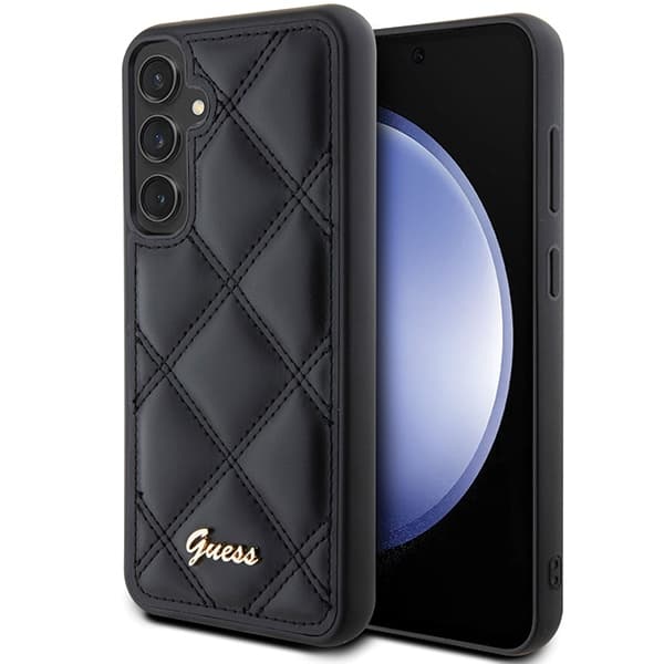 Guess Quilted Metal Logo torbica za Samsung S23 FE, črna