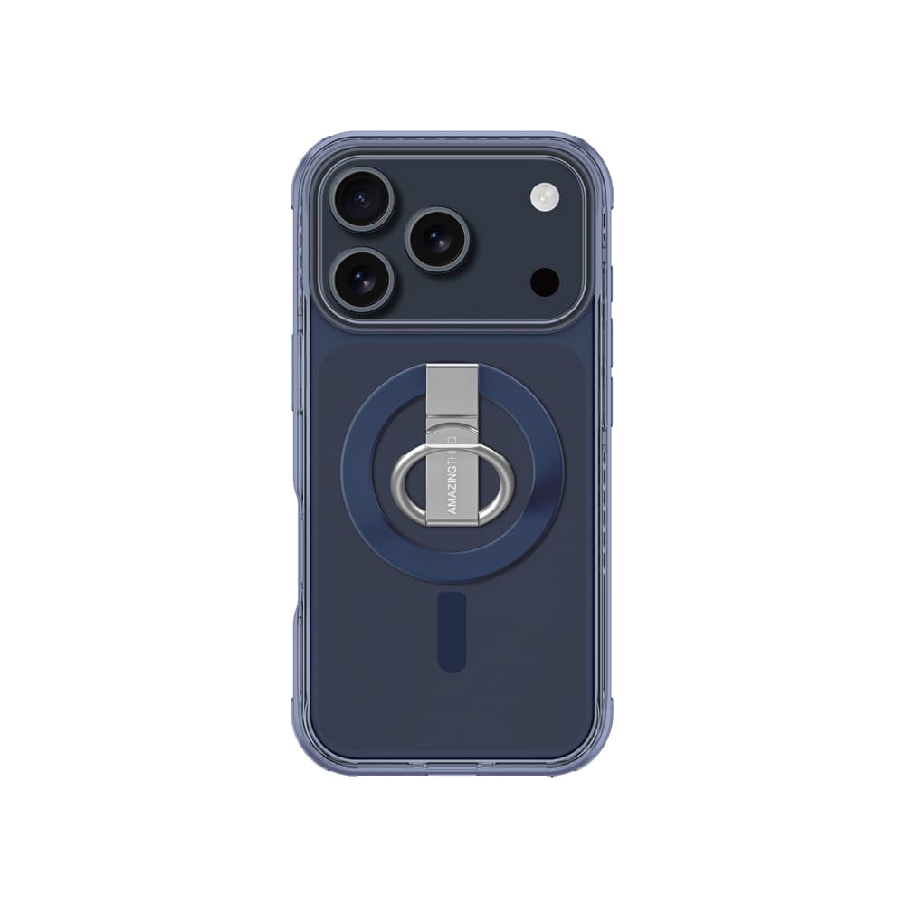 AmazingThing Titan Pro ovitek z obročem za iPhone 17 Pro Max, MagSafe, moder