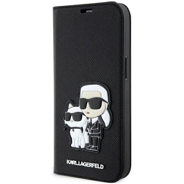 Karl Lagerfeld KLBKP14LSANKCPK etui za iPhone 14 Pro 6.1" črn/črn Saffiano Karl & Choupette