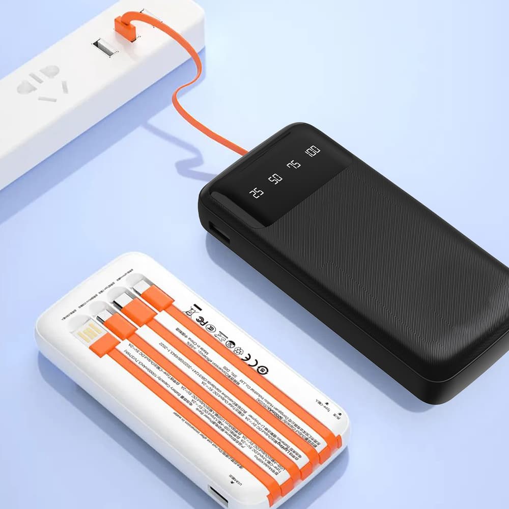 Power bank Dudao K6Pro 10000mAh s kabli USB, USB Type C, Lightning - črn 7