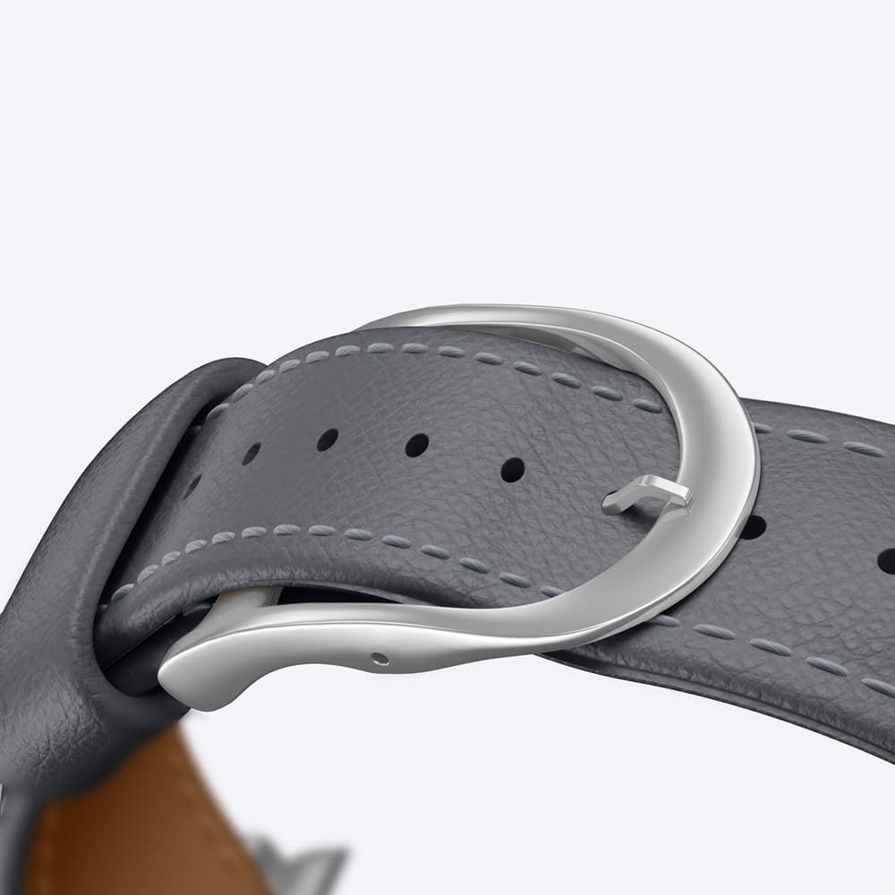 Usnjen pašček AmazingThing Class Band za Apple Watch 45/46/49mm - Siva 6