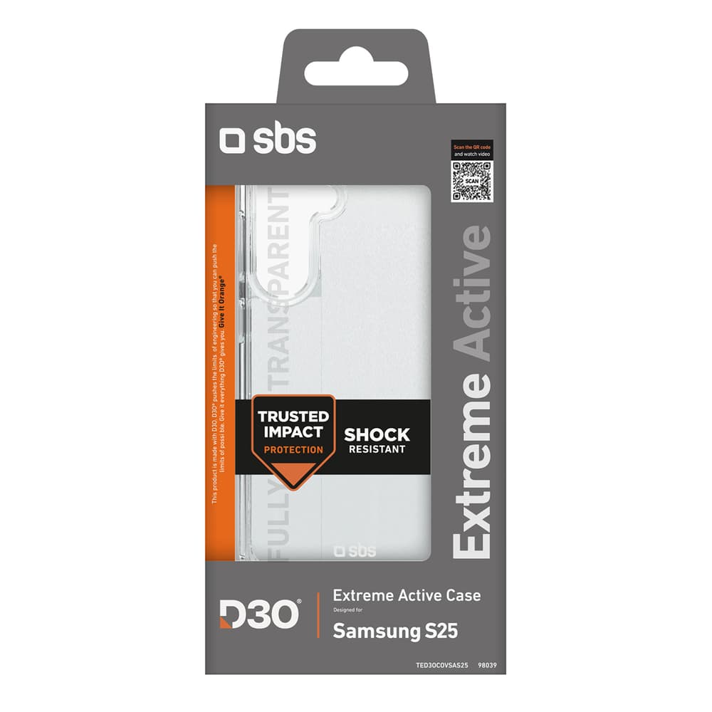 SBS D3O ovitek za Samsung Galaxy S25 - Prozoren 3
