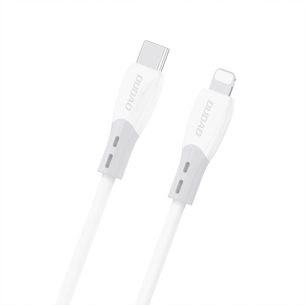 Dudao L25SX 30W USB-C - Lightning kabel, mehka silikonska pletenica 2m - bela