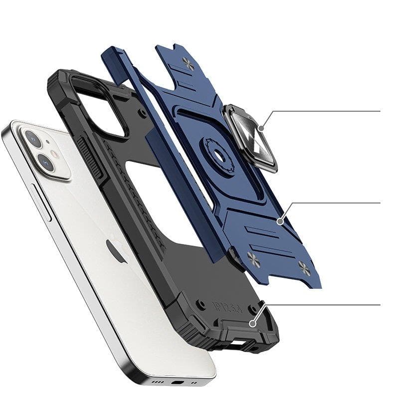 Wozinsky Ring Armor ovitek za iPhone 14 Plus, moder, s stojalom in obročem 3
