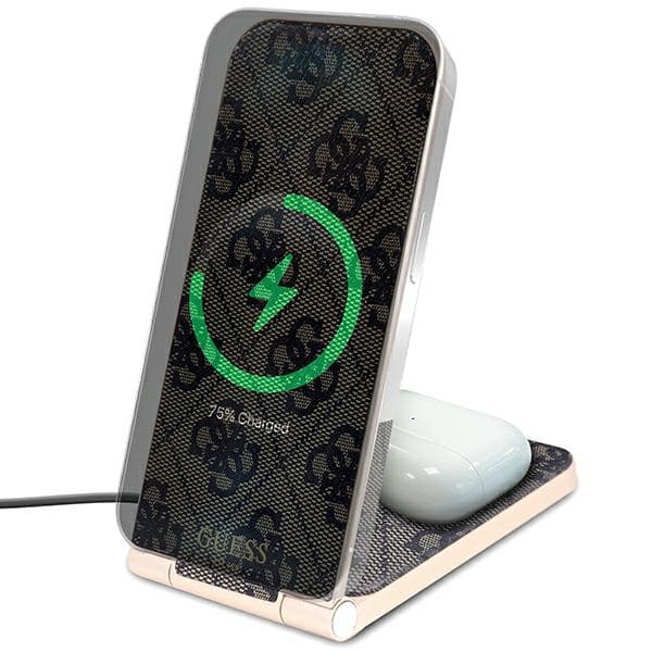 Brezžični polnilnik Guess 4G MagSafe 15W, rjav 5
