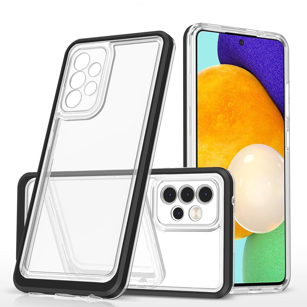 Hurtel Clear 3in1 hibridni ovitek za Samsung Galaxy A73 - črn