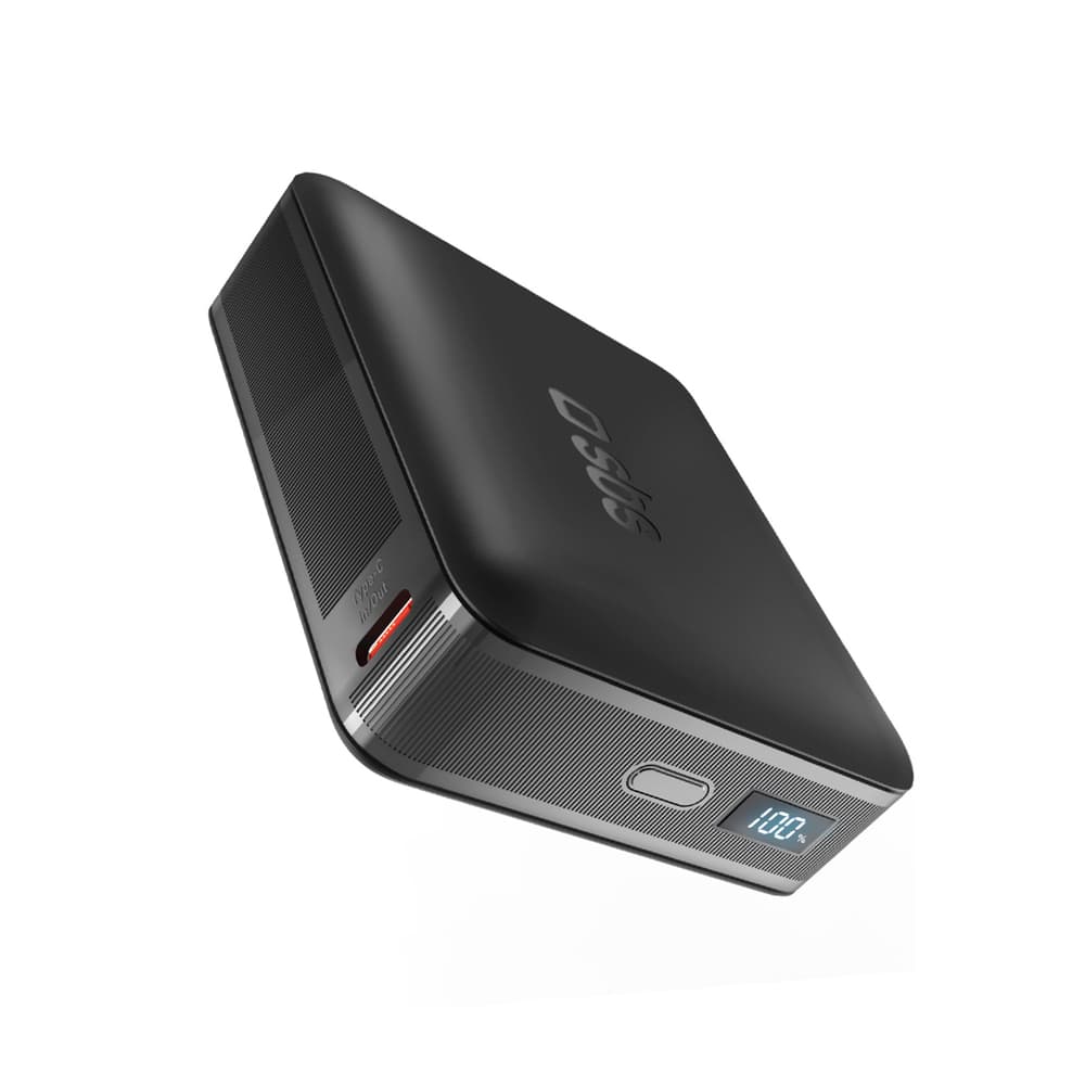 SBS HD 65W 20000mAh USB-C Powerbank z LCD zaslonom - Črna