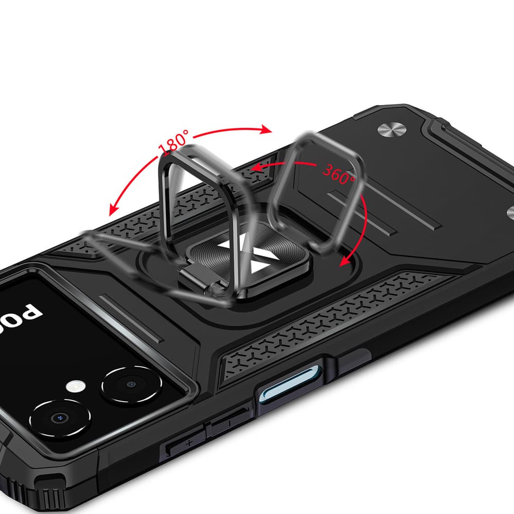 Wozinsky Ring Armor ovitek za Samsung Galaxy A03, črn, z obročem 5