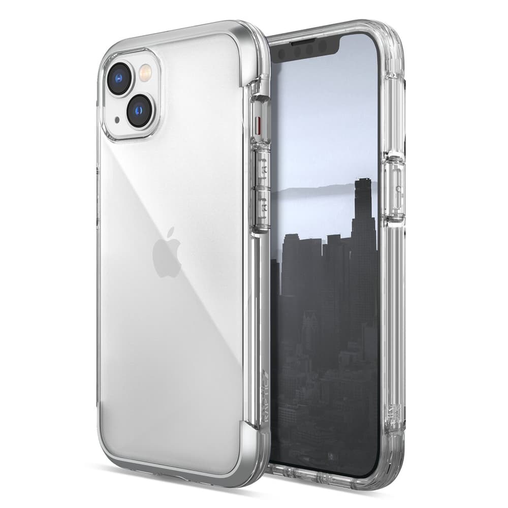 Ovitek Raptic X-Doria Air za iPhone 14 Plus, MagSafe, Kovinski elementi, Srebrna
