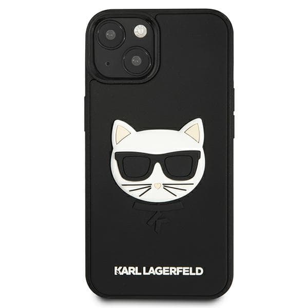 Ovitek Karl Lagerfeld 3D Rubber Choupette za iPhone 13 mini - črn 3