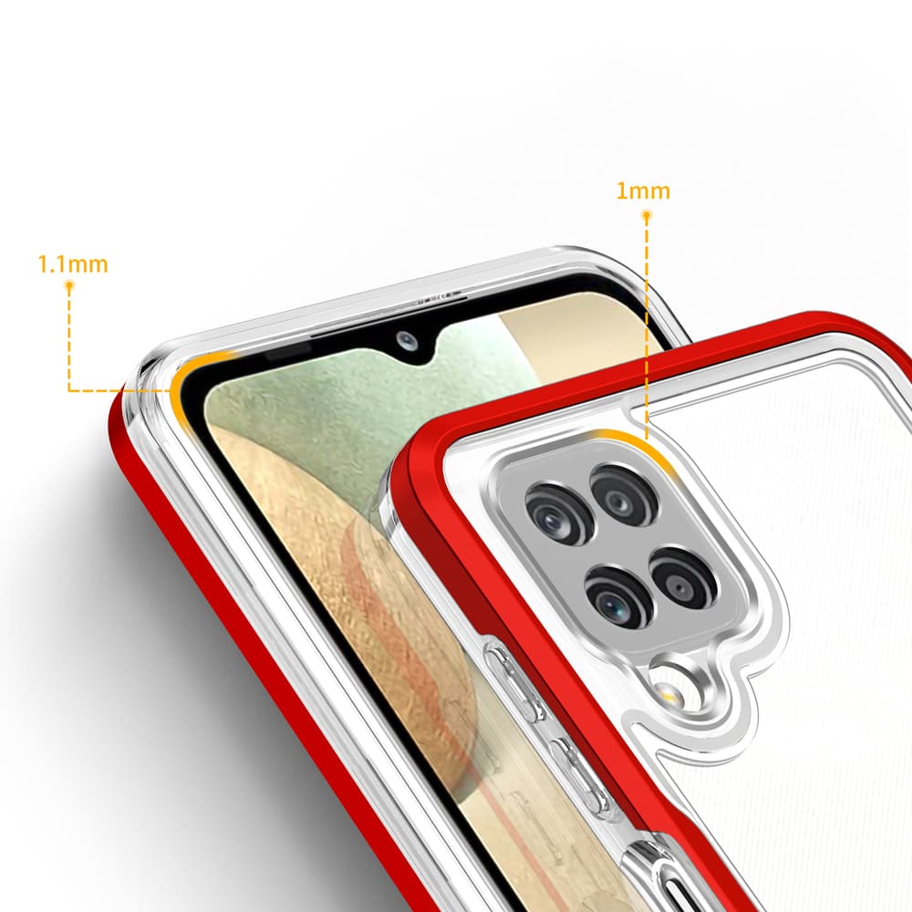 Hurtel ovitek Clear 3in1 za Samsung Galaxy A22 4G, rdeč 4