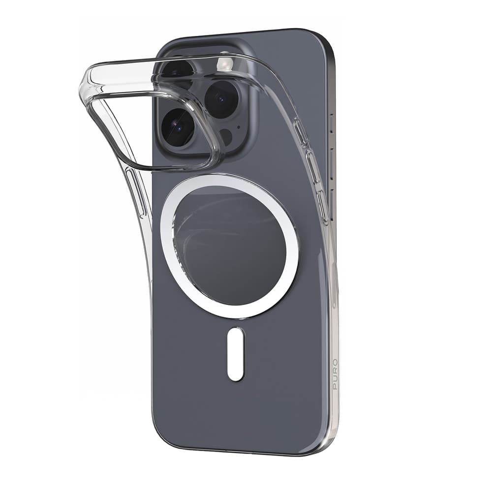 Puro 03 Mag MagSafe silikonski ovitek za iPhone 16 Pro - prozoren