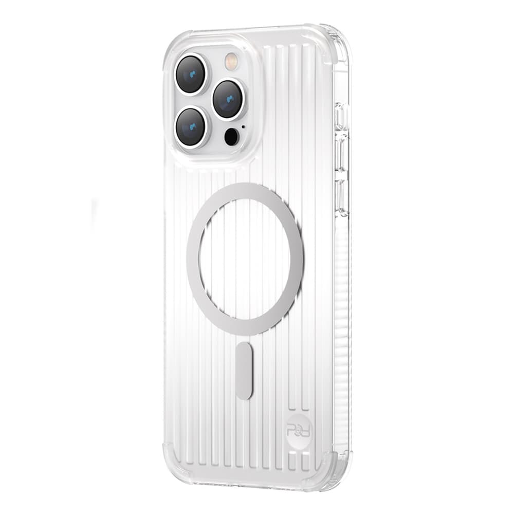 Kingxbar PQY Go Out Series magnetni ovitek za iPhone 14 Plus MagSafe - srebrna
