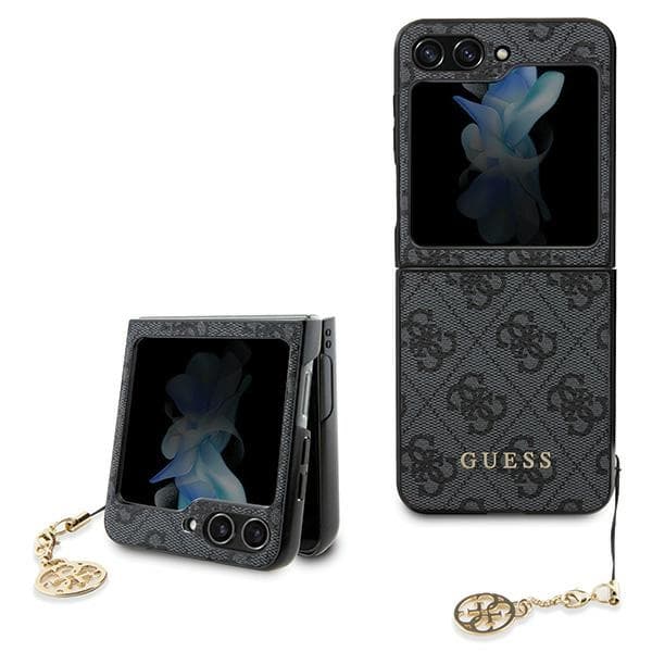 Ovitek Guess 4G Charms za Samsung Galaxy Z Flip 5 - siv