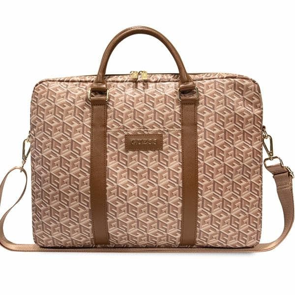 Guess GCube Stripes torba za 16" prenosnik - rjava