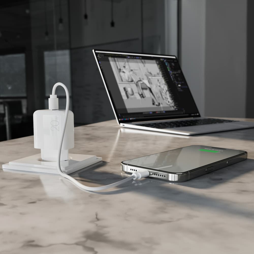 Puro PROLITE 20W USB-C zidni polnilnik - Bela 8