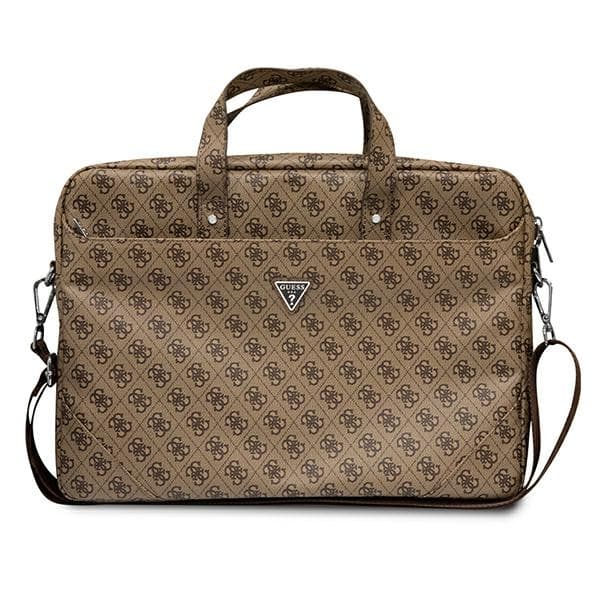 Guess Saffiano 4G torba za 16'' prenosnik - rjava