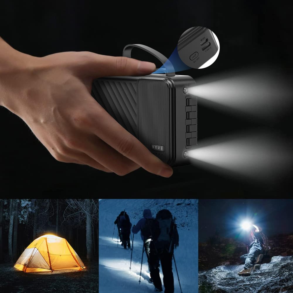 Dudao K11 Max Powerbank 30000mAh s 4 vgrajenimi kabli - črn 7