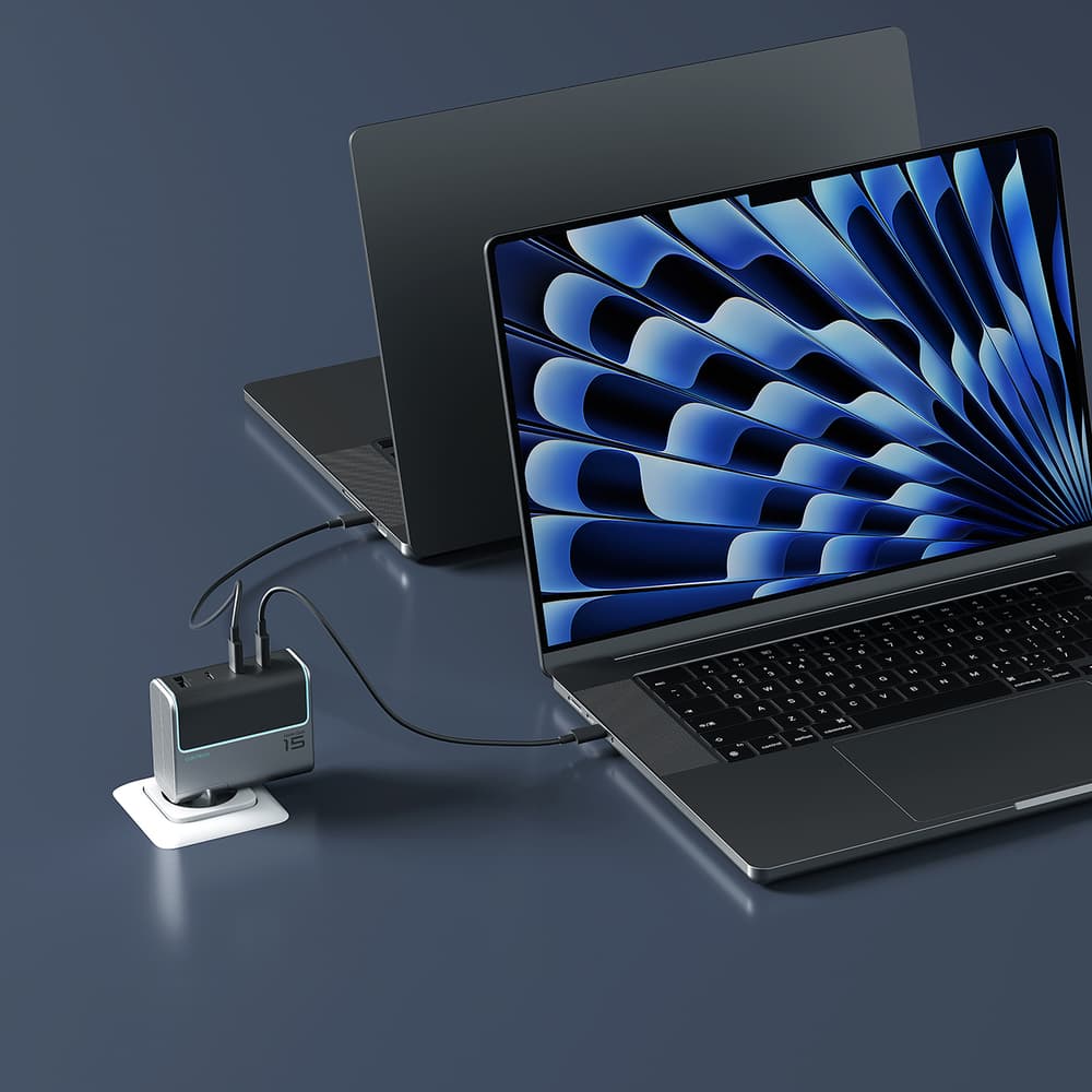 Cuktech AD1404UEU 140W GaN polnilnik 3x USB-C + USB-A + kabel - Siv 7