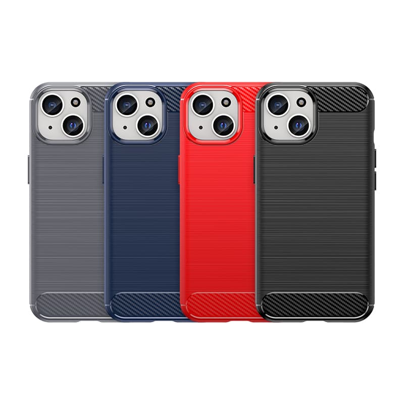 Prožen ovitek za iPhone 15 Hurtel Carbon Case - moder 8