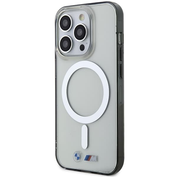 Ovitek BMW Silver Ring MagSafe za iPhone 14 Pro Max 6.7" transparenten 2