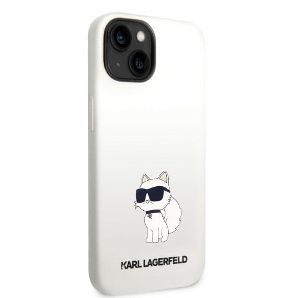 Ovitek Karl Lagerfeld KLHMP14MSNCHBCH iPhone 14 Plus 6.7" bela silikon Choupette MagSafe 4