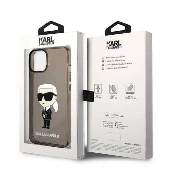Etui Karl Lagerfeld Ikonik Karl za iPhone 14 Plus - črni 8