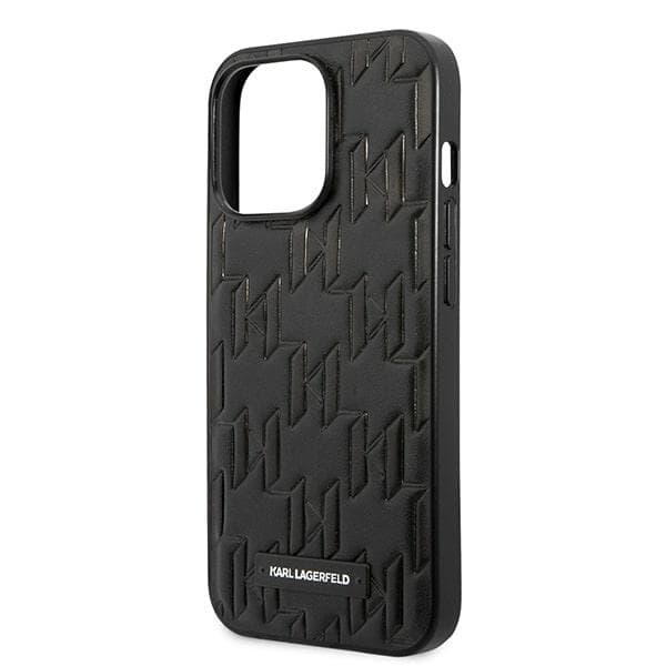 Ov. Karl Lagerfeld Monogram Plaque za iPhone 13/13 Pro - Črn 6