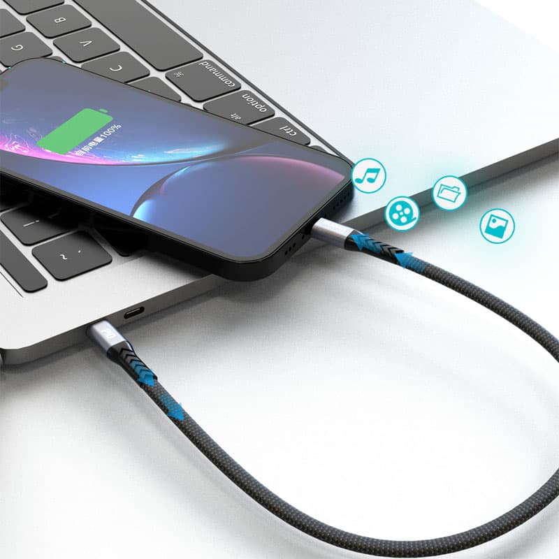 Dudao Lightning - USB-C PD 20W kabel, 0.23m, črn 3