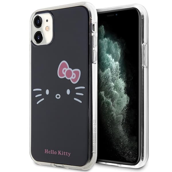 Hello Kitty ovitek IML Kitty Face za iPhone 11 / Xr - črn