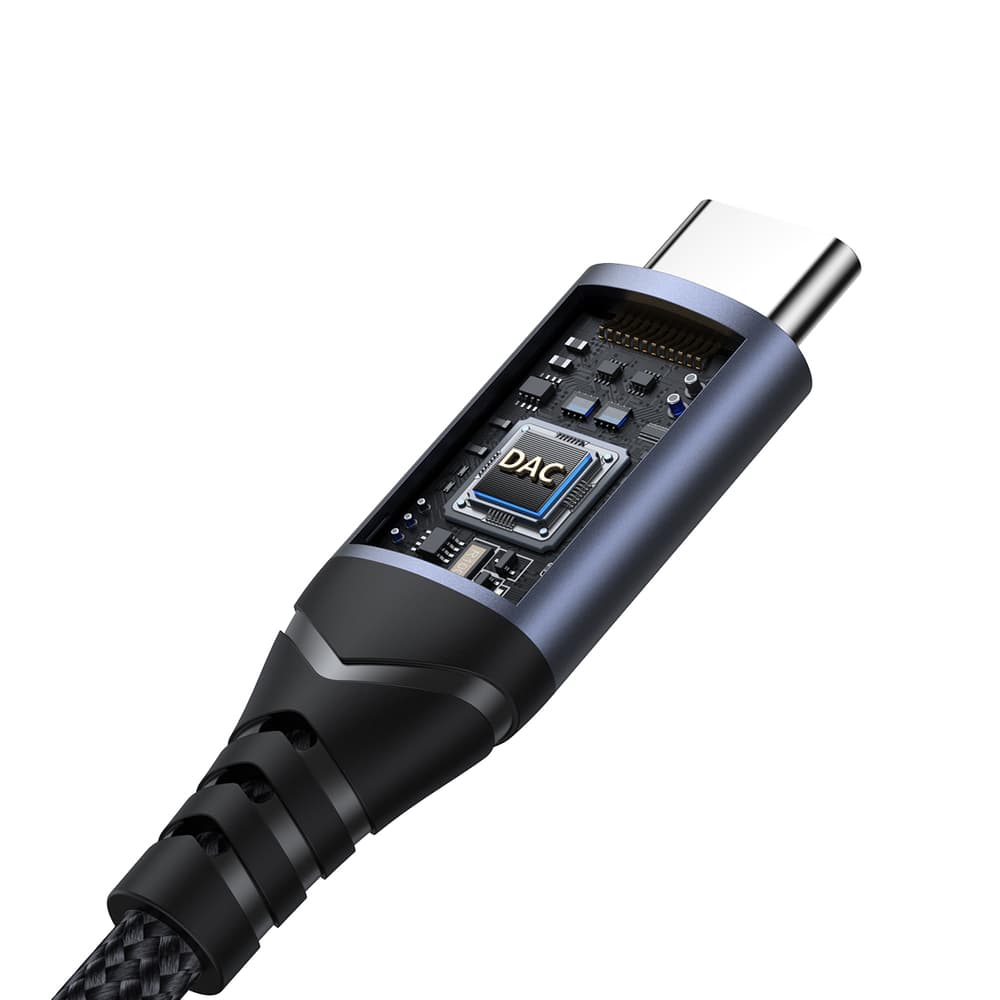 Joyroom SY-C01 USB-C na 3.5 mm jack DAC adapter - črn 3