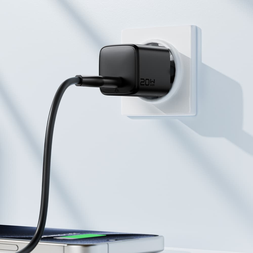 Acefast A117 GaN PD 20W USB-C hitri polnilec - črn 8