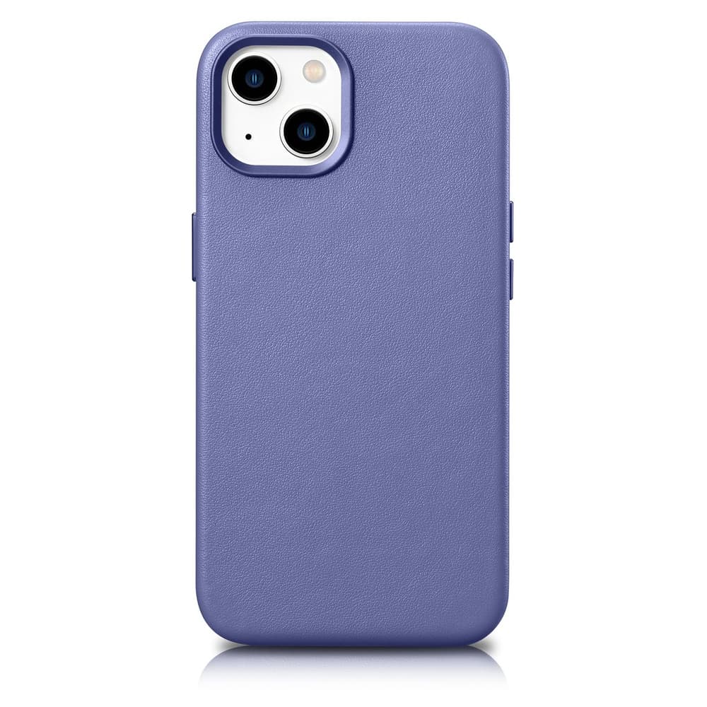iCarer usnjen ovitek za iPhone 14 Plus, svetlo moder (združljiv z MagSafe)
