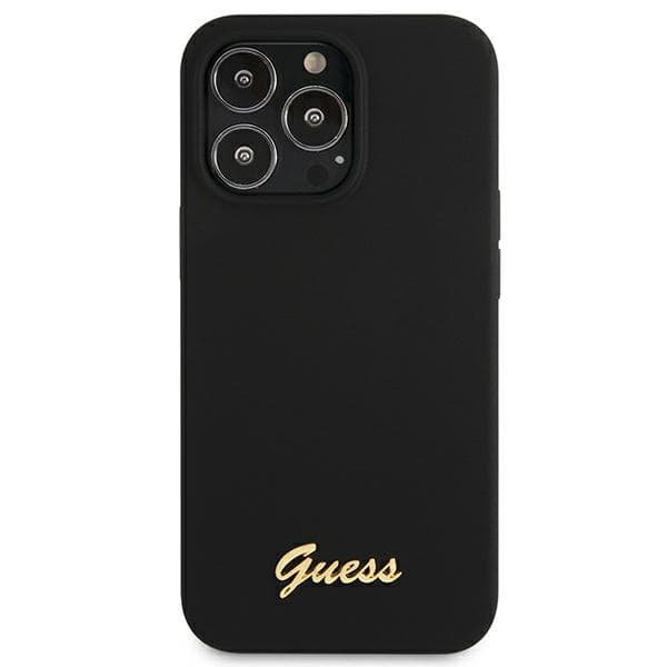 Ovitek Guess Silicone Script Gold Logo za iPhone 13 Pro / 13 6.1" - črna 4