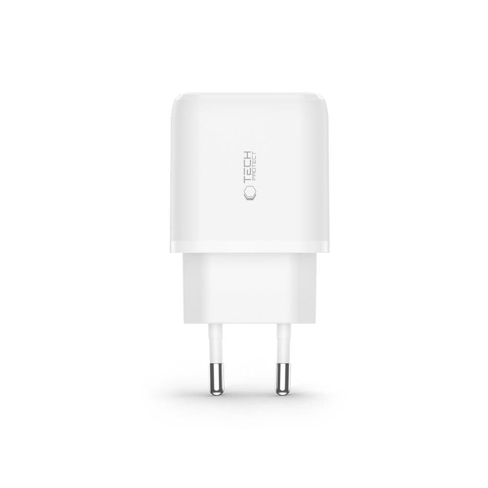 Tech-Protect C20W polnilnik USB-C PD 20W / USB-A QC 3.0 - bel 3