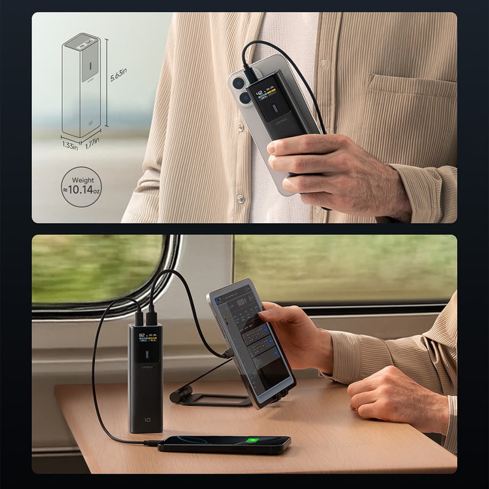 Powerbank Cuktech CKPB100PGLBL 150W 10000mAh, USB-C/USB-A, črna 5